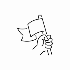 hand human with flag protest icon sign vector