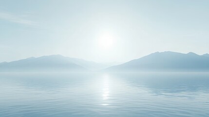 Tranquil Morning Over Still Water Landscape
