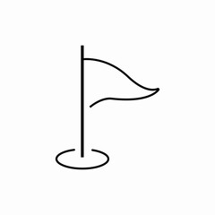 triangular flag waving icon sign vector