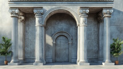Naklejka premium Classical Architecture Stone Facade