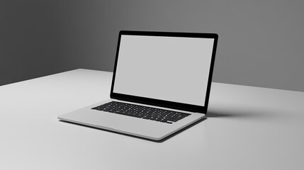 Modern Laptop on Minimalist Desk Background