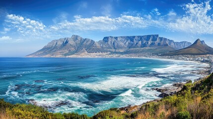 Obraz premium Stunning Coastal View of Table Mountain