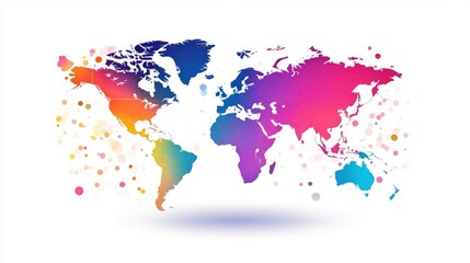 World map isolated modern colorful style. for website layouts, background, education, precise, customizable, Travel worldwide, map silhouette backdrop, earth geography, political, reports