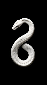 white snake on the black backgrpound