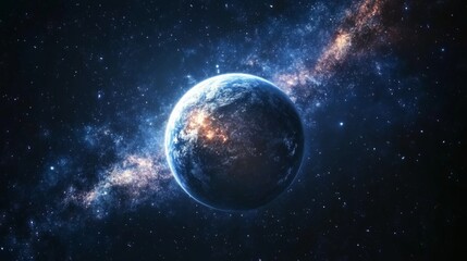 Fototapeta premium Earth in Cosmic Milky Way Background