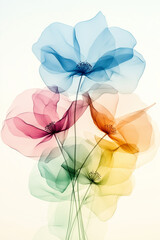abstract background,  modern minimalistic art, wild translucent flowers.