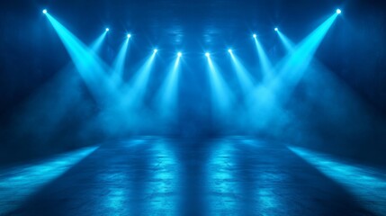 Blue Stage Lights and Fog