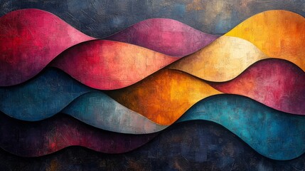 Abstract Waves in Warm Colors