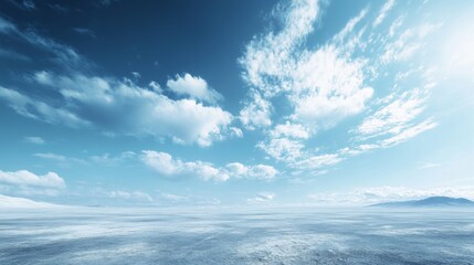 Fototapeta premium Snowy Landscape with Dramatic Sky