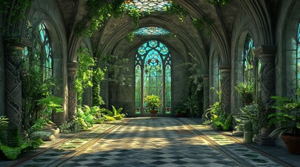 Fototapeta premium Enchanting Gothic Greenhouse