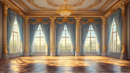Fototapeta premium Elegant Baroque Ballroom Interior