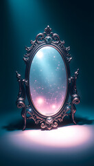 Fototapeta premium magic mirror fantasy isolated with white highlights, png