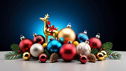 festive holiday card features colorful arrangement christmas decorations