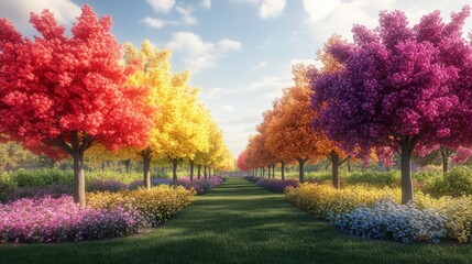 Vibrant Autumn Pathway