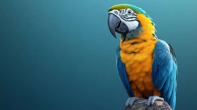 Vibrant Blue-and-Gold Macaw Portrait