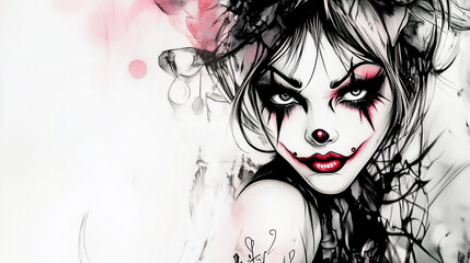 Fototapeta premium Colorful Halloween-Themed Background. Sketch Watercolor Style. Generative A.I.
