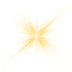Yellow light star, sun rays, yellow sparks sparkle