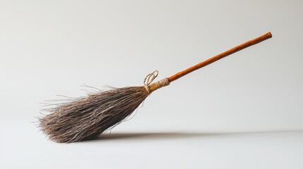 Traditional Broom with Natural Fibers and Wooden Handle