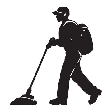 recommend clip art: Cleaning service silhouette, House cleaning person silhouette vector illustration isolated on a white background, Floor Cleaning Logo