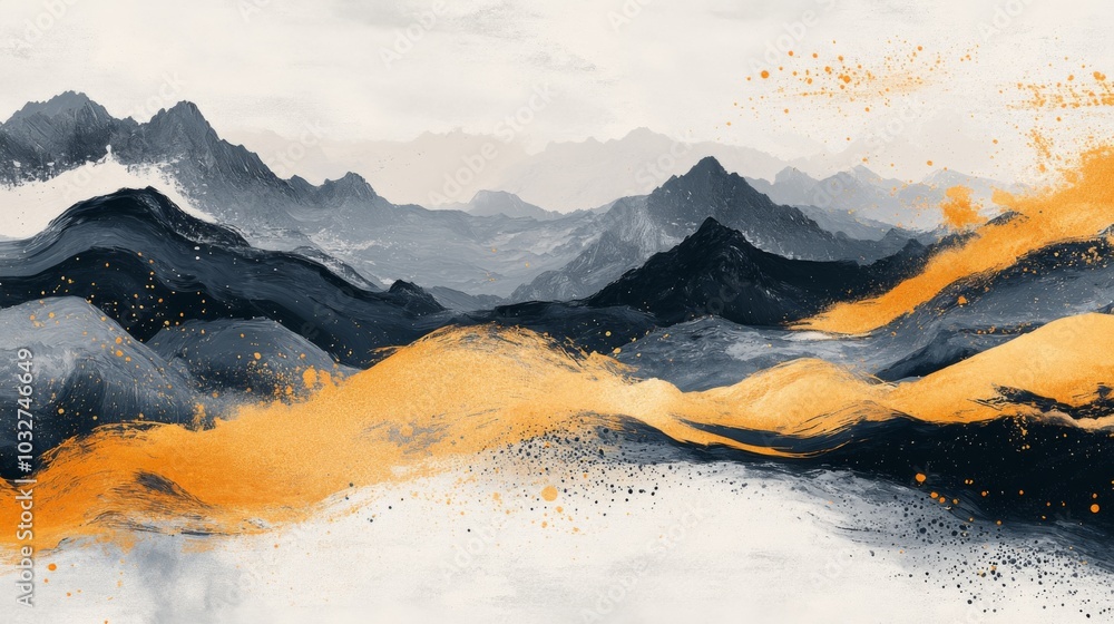 Poster Abstract Mountain Landscape