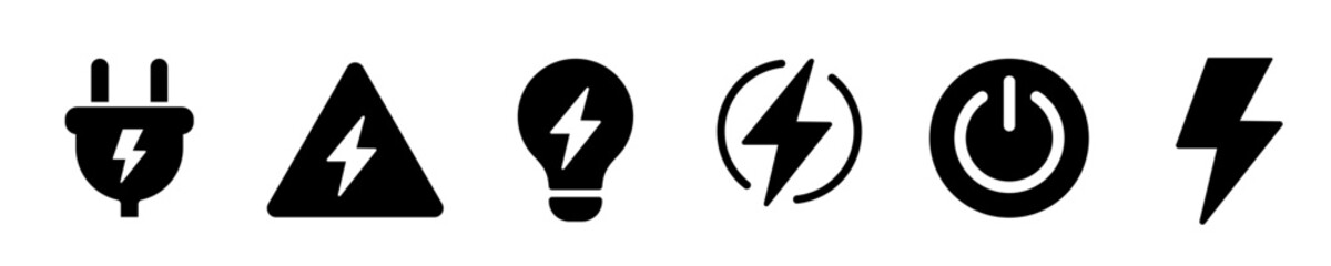 Electricity icon set. Power icon set.