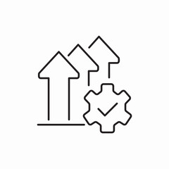 statistic arrow setting+mark icon sign vector