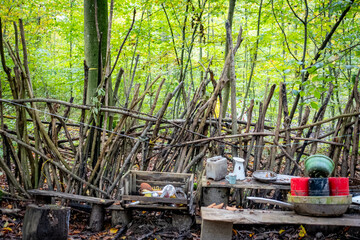 Aufbauten im Waldkindergarten