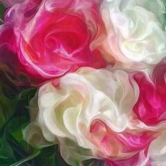 Fototapeta premium Abstract rose with pink and white swirls