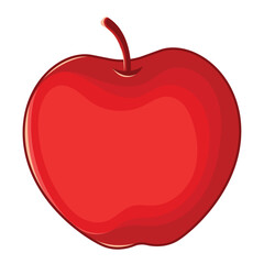 Shiny red apple with a smooth surface, Vector