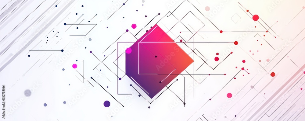 Aufkleber abstract logo design featuring geometric shapes in vibrant gradients on a white background, creating