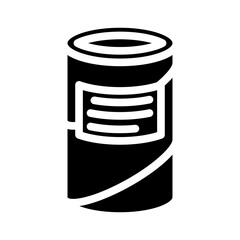 tube cardboard packaging glyph icon vector. tube cardboard packaging sign. isolated symbol illustration