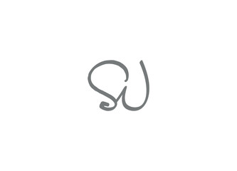 SW logo design with leaf vector icon template and white background