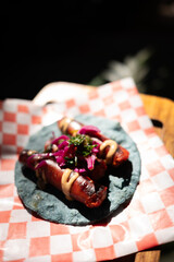 Traditional typical Mexican food, Mexican gastronomy concept. Tacos, chilaquiles, Mexican tradition.