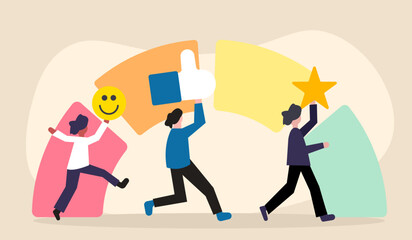 Appreciate follow like smile positive illustration