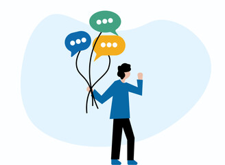 Message communication balloon looking for answers illustration