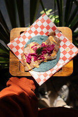 Traditional typical Mexican food, Mexican gastronomy concept. Tacos, chilaquiles, Mexican tradition.