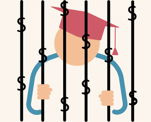 Student loan finance trap illustration