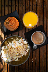 Traditional typical Mexican food, Mexican gastronomy concept. Tacos, chilaquiles, Mexican tradition.