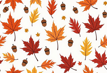 Obraz premium red autumn leaves pattern, autumn leaves printable design