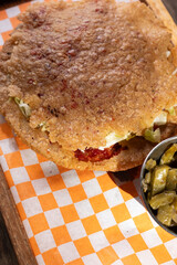 Traditional typical Mexican food, Mexican gastronomy concept. Tacos, chilaquiles, Mexican tradition.