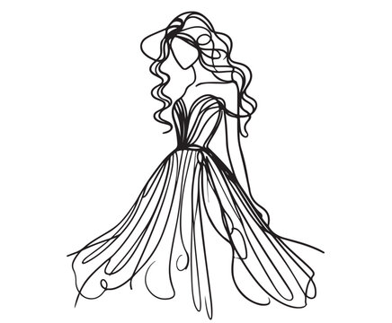 recommend clip art: Abstract fashion model. Fashion girl Sketch