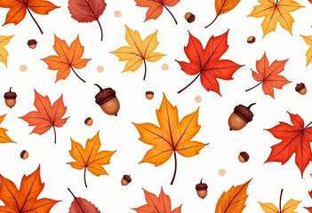 Obraz premium red autumn leaves pattern, autumn leaves printable design