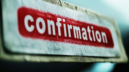 an airplane ticket with the word "confirmation" prominently displayed, symbolizing travel and anticipation