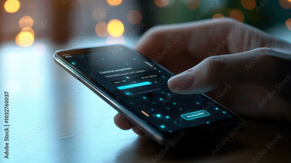 Poster a digital notification on a smartphone screen indicating confirmation of an order, representing mode