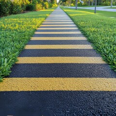 Grass-asphalt path in parallel.