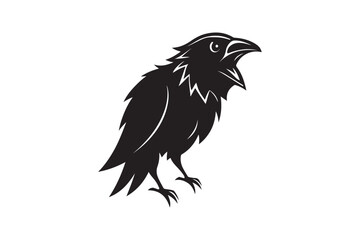 Raven silhouette  vector illustration, Raven silhouette  vector