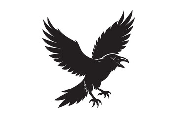 Raven silhouette  vector illustration, Raven silhouette  vector
