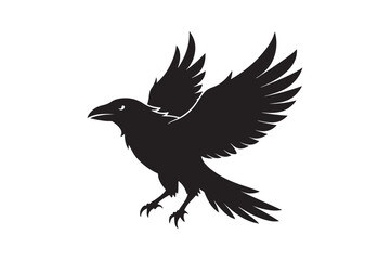 Raven silhouette  vector illustration, Raven silhouette  vector