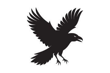 Raven silhouette  vector illustration, Raven silhouette  vector