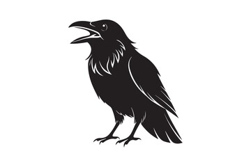 Raven silhouette  vector illustration, Raven silhouette  vector